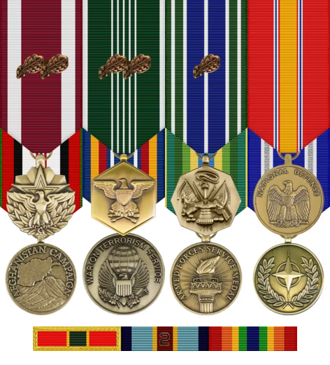 U.S. Army ribbons and military honors
